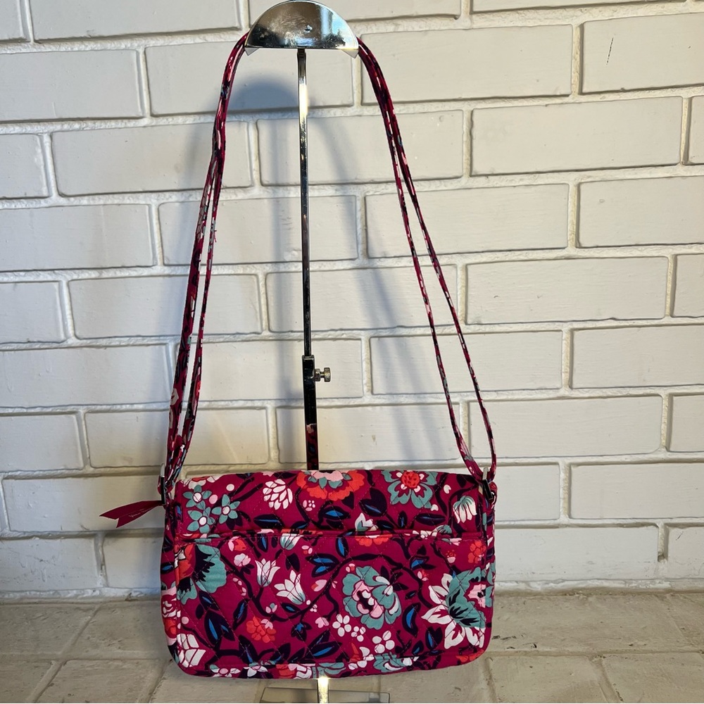 Vera Bradley Turnlock Crossbody Bag Bloom Berry - Picture 2 of 10
